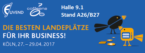 Messe EUVEND / Coffeena Köln 2017 (Halle 9.1, Stand A26 – B27)